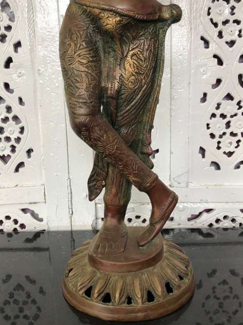 INVESTMENT PIECE !!! FANTASTIC LARGE HEAVY DANCING SHIVA THAI CAST BRONZE STATUE - COLD PAINTED