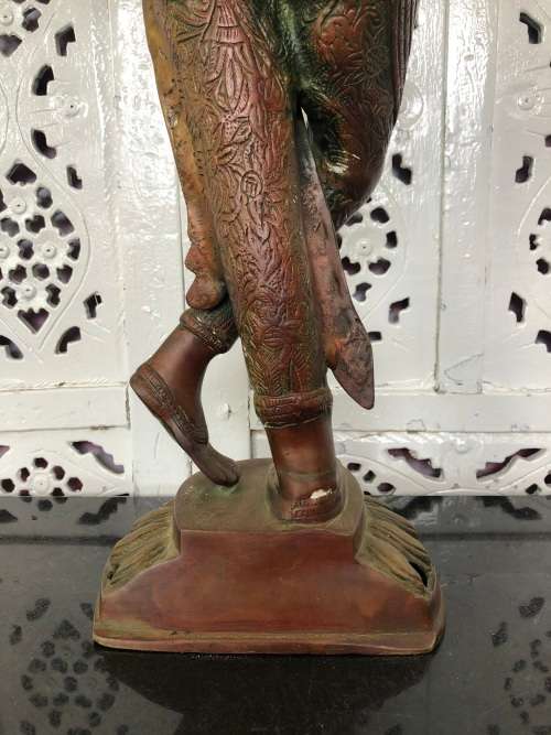 INVESTMENT PIECE !!! FANTASTIC LARGE HEAVY DANCING SHIVA THAI CAST BRONZE STATUE - COLD PAINTED