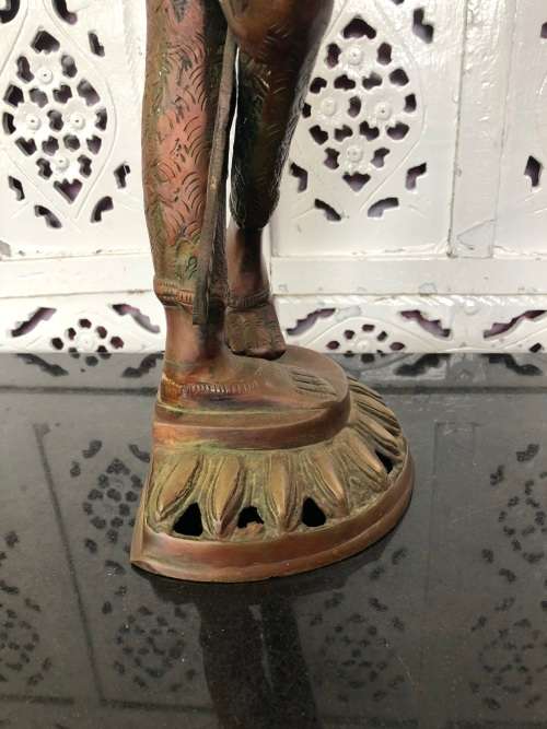 INVESTMENT PIECE !!! FANTASTIC LARGE HEAVY DANCING SHIVA THAI CAST BRONZE STATUE - COLD PAINTED