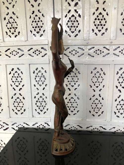 INVESTMENT PIECE !!! FANTASTIC LARGE HEAVY DANCING SHIVA THAI CAST BRONZE STATUE - COLD PAINTED