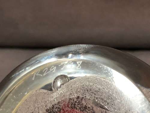 AMAZING PIECE !!!! HAND CRAFTED CAITHNESS PINK GLASS SCOTTISH PAPERWEIGHT - CLEARLY MARKED
