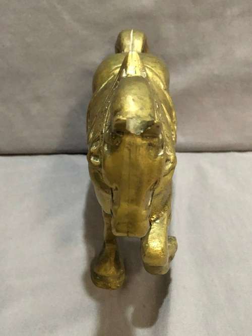 BEAUTIFUL HEAVY BRASS ORNAMENTAL HORSE - CLYDESDALE SIZE HOOVES - ABSOLUTELY STUNNING