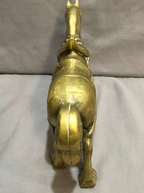BEAUTIFUL HEAVY BRASS ORNAMENTAL HORSE - CLYDESDALE SIZE HOOVES - ABSOLUTELY STUNNING