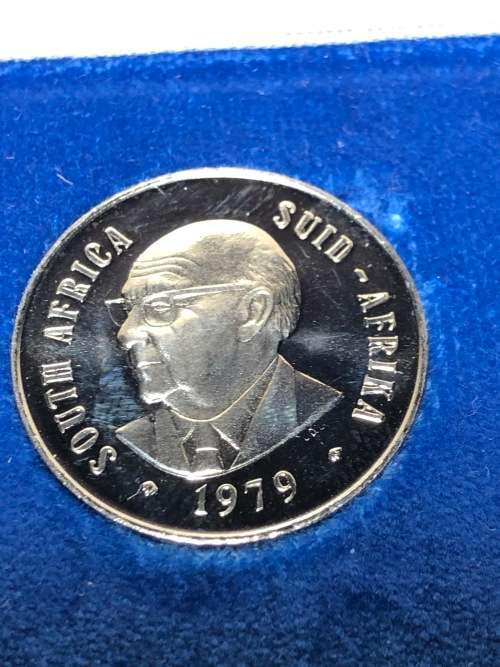 1979 SOUTH AFRICAN BOXED COINS - SHORT PROOF SET - R1 COIN MISSING