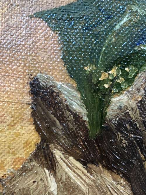 WOW !!! AMAZING OLD FRAMED OIL ON CANVAS BOARD PAINTING OF PARTRIDGE'S BY G FALKNER 1951