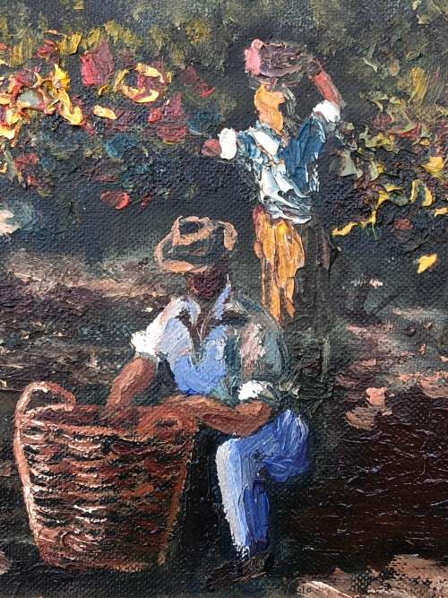 WOW !!! GORGEOUS FRAMED OIL ON CANVAS BOARD LANDSCAPE PAINTING - SIGNED FRANKI