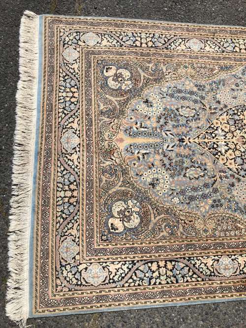 INVESTMENT PIECE ~ AMAZING PART SILK AND LAMBS WOOL ISFAHAN TREE OF LIFE PERSIAN CARPET 220 X 140cm