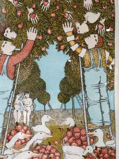 INVESTMENT ART !!! THEO PAUL VORSTER - (SWA 1958 -) LIMITED EDITION HAND COLOURED ETCHING 41/100