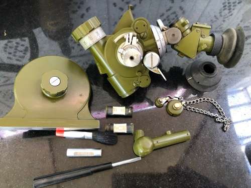 WOW !!! IRAQ MILITARY MORTAR MS4 SIGHT 120MM AZIMUTH DEVICE GEAR AS NEW IN THE BOX WITH SPARES