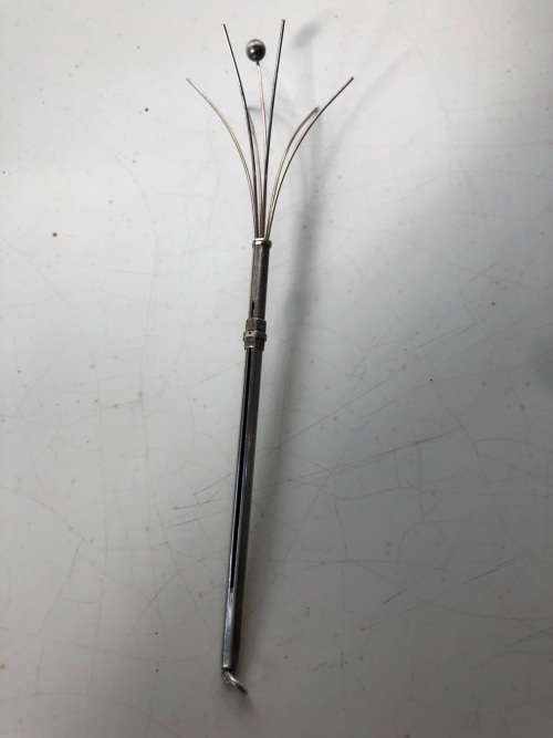 WOW !!! DEAKIN and FRANCIS BIRMINGHAM HALLMARKED STERLING SILVER COCKTAIL SWIZZLE STICK - c1946