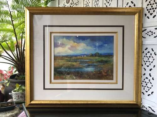 INVESTMENT ART  - ERYN GADSBY (SA 20th C) GORGEOUS FRAMED OIL ON CANVAS LANDSCAPE - LARGE FRAME