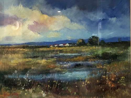 INVESTMENT ART  - ERYN GADSBY (SA 20th C) GORGEOUS FRAMED OIL ON CANVAS LANDSCAPE - LARGE FRAME