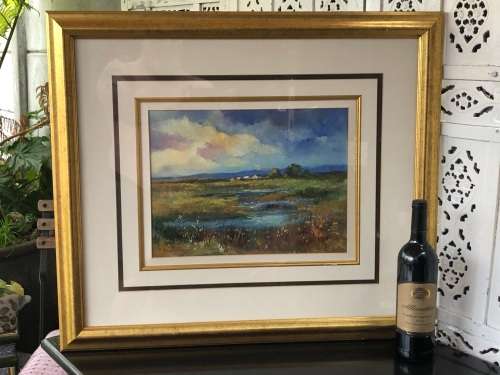 INVESTMENT ART  - ERYN GADSBY (SA 20th C) GORGEOUS FRAMED OIL ON CANVAS LANDSCAPE - LARGE FRAME