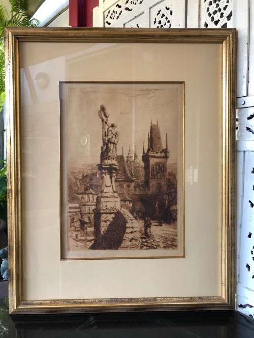 INVESTMENT ART - SIR ERNEST GEORGE (UK 1839 - 1922) BEAUTIFUL FRAMED AND SIGNED ETCHING