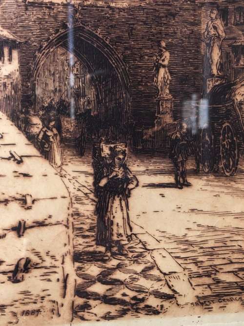INVESTMENT ART - SIR ERNEST GEORGE (UK 1839 - 1922) BEAUTIFUL FRAMED AND SIGNED ETCHING