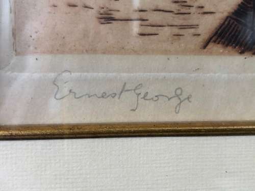 INVESTMENT ART - SIR ERNEST GEORGE (UK 1839 - 1922) BEAUTIFUL FRAMED AND SIGNED ETCHING