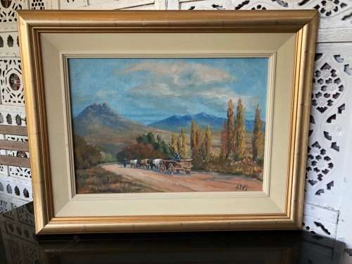 WOW  STUNNING FRAMED OIL ON CANVAS - DONKEY CART - SIGNED A KYLE AND FRAMED REALLY WELL