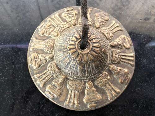 FANTASTIC FIND , LARGE ANTIQUE TIBETAN TINGSHAS OR CYMBALS IN THE ORIGINAL CASE - READ DESCRIPTION