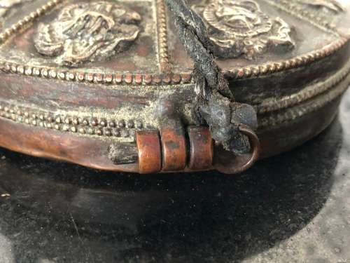 FANTASTIC FIND , LARGE ANTIQUE TIBETAN TINGSHAS OR CYMBALS IN THE ORIGINAL CASE - READ DESCRIPTION
