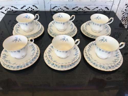 Set of 6 Royal Albert Memory Lane Fine China Trios, Std Size