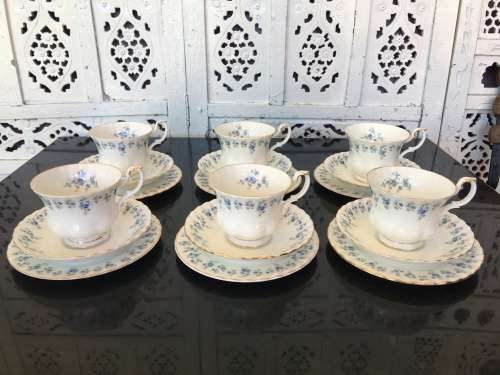 Set of 6 Royal Albert Memory Lane Fine China Trios, Std Size