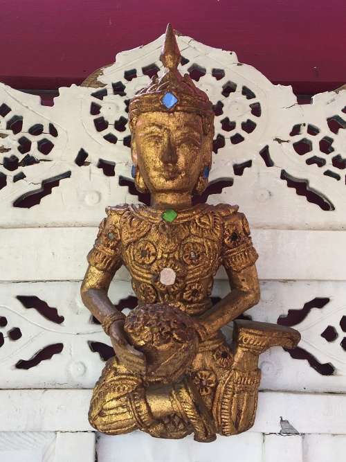 Antique Wooden Carved Eastern Female Deity