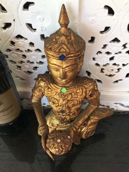 Antique Wooden Carved Eastern Female Deity