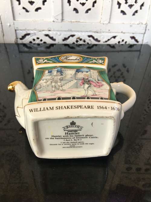Unique Vintage Classic Sadler `Hamlet` Teapot By Staffordshire. Hamlet with his Fathers Ghost