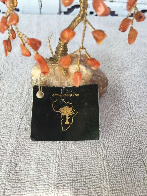 African Dream Trees Willow Tree, Base Aragonite Crystal, Trim Carnelia Crystals