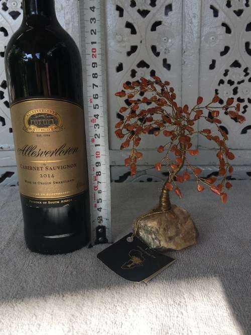 African Dream Trees Willow Tree, Base Aragonite Crystal, Trim Carnelia Crystals