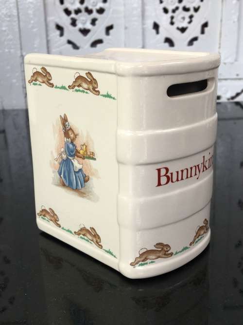Porcelain `Bunnykins` Money Box By Royal Doulton Tableware LTD 1936 Made In England.