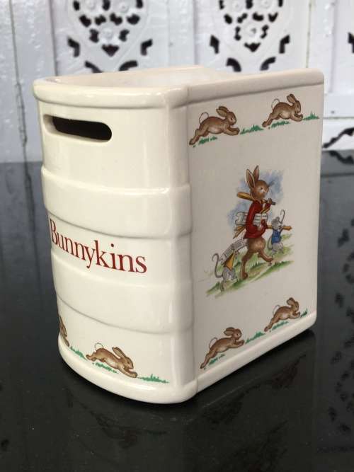 Porcelain `Bunnykins` Money Box By Royal Doulton Tableware LTD 1936 Made In England.