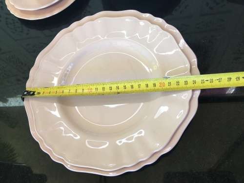 Delightful Pink 7 Piece Tableware Solo for 1 - Marked Rosa Reg Sol 391413 JandG Meakin England