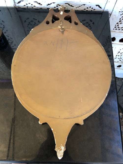 STUNNING PIECE - REGENCY STYLE NEOCLASSICAL CONVEX MIRROR - FRAME IS GOLD FINISHED PLASTER