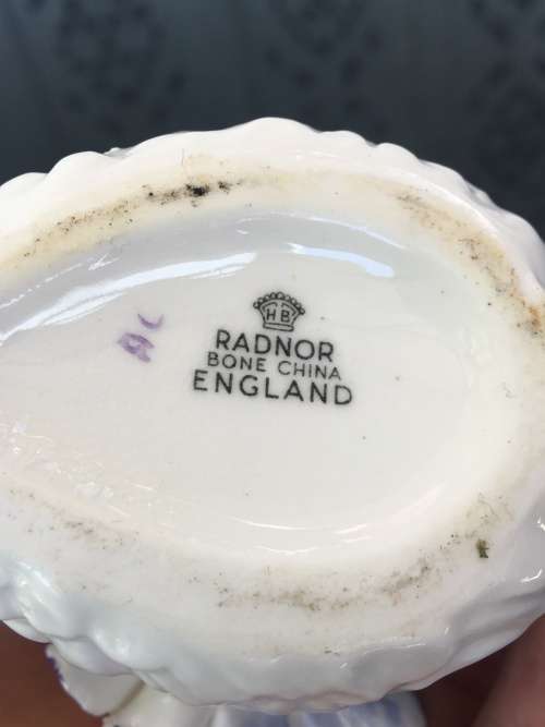 Vintage Radnor Bone China England Flower Basket and Swan