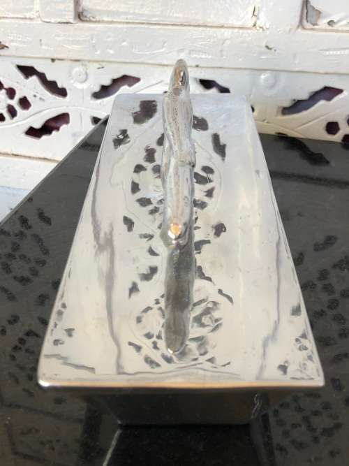 CARROL BOYES FUNCTIONAL ART - CAST ALUMINIUM ACROBAT PATTERN PENCIL BOX - LIKE NEW