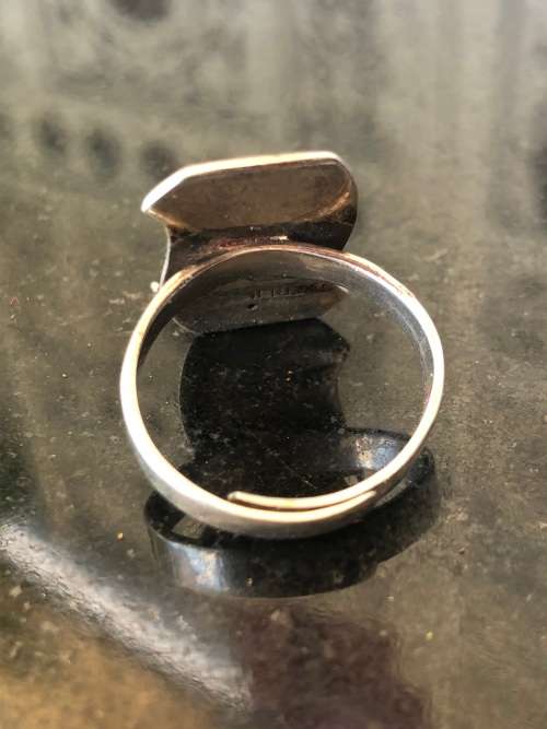 STUNNING STERLING SILVER SIAMESE ENAMEL RING - AUTO ADJUSTABLE - FITS ALL SIZES - 4.14g