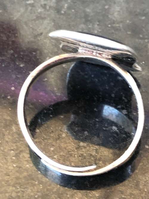 STUNNING STERLING SILVER SIAMESE ENAMEL RING - AUTO ADJUSTABLE - FITS ALL SIZES - 4.14g