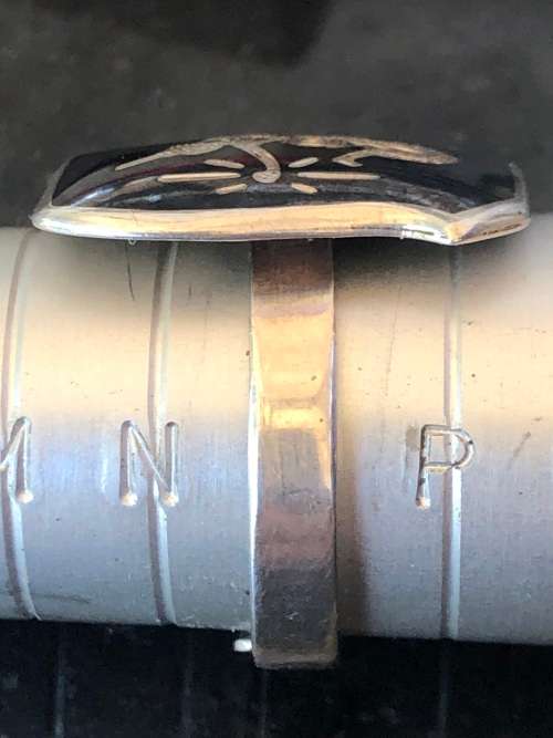 STUNNING STERLING SILVER SIAMESE ENAMEL RING - AUTO ADJUSTABLE - FITS ALL SIZES - 4.14g