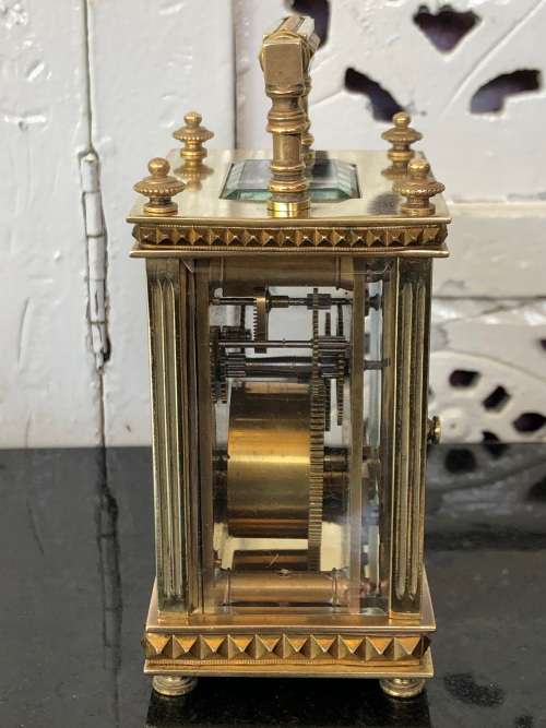 STUNNING VINTAGE BRASS FRENCH CARRIAGE CLOCK - FULL WORKING ORDER