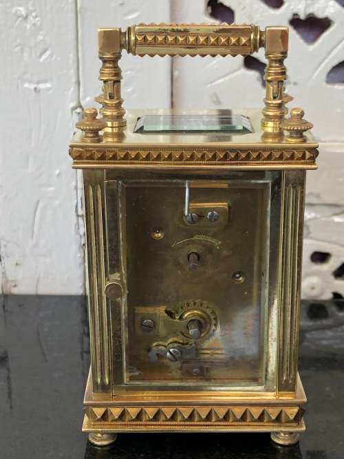 STUNNING VINTAGE BRASS FRENCH CARRIAGE CLOCK - FULL WORKING ORDER