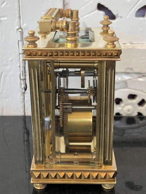 STUNNING VINTAGE BRASS FRENCH CARRIAGE CLOCK - FULL WORKING ORDER