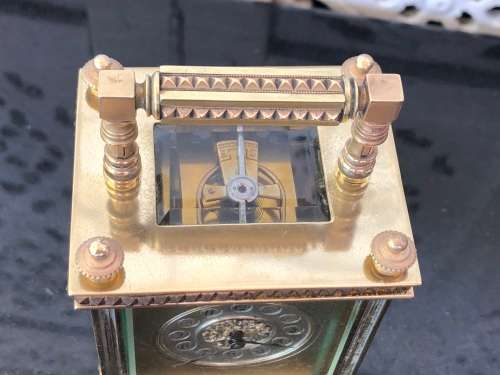 STUNNING VINTAGE BRASS FRENCH CARRIAGE CLOCK - FULL WORKING ORDER