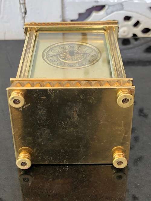 STUNNING VINTAGE BRASS FRENCH CARRIAGE CLOCK - FULL WORKING ORDER