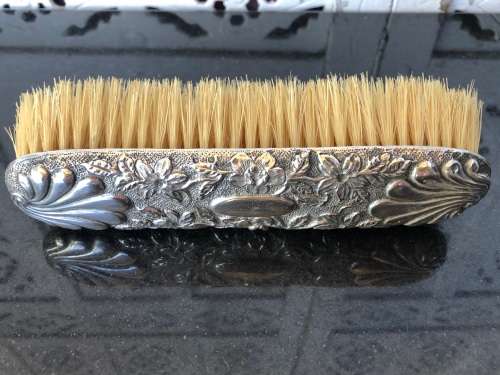 GORGEOUS VICTORIAN STERLING SILVER BACKED CLOTHES BRUSH - EDWARD MOSES LEVETUS 1892 CHESTER
