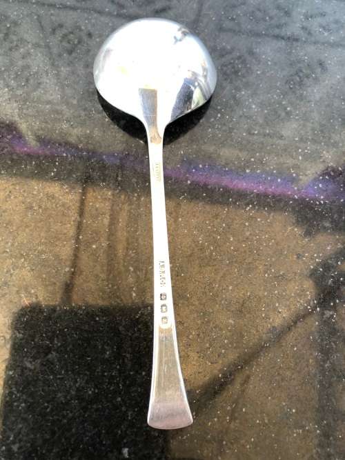 STUNNING STERLING SILVER HALLMARKED SUGAR SPOON - ANGORA SILVER - BIRMINGHAM 1947 - 19g
