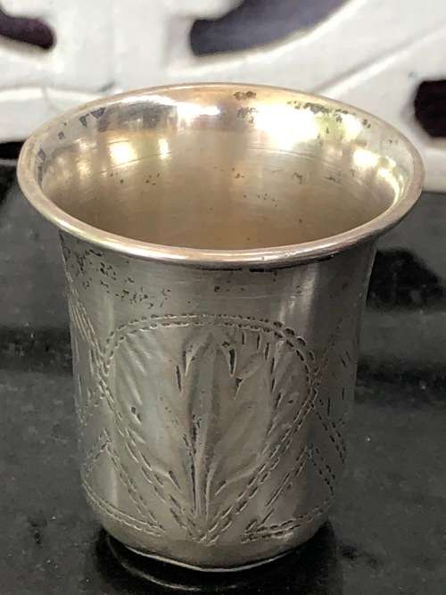 POLISH HALLMARKED 800 SILVER KIDDUSH CUP BY MARCIN JARRA - KRACOW MARKED - c1867 - 15.24g