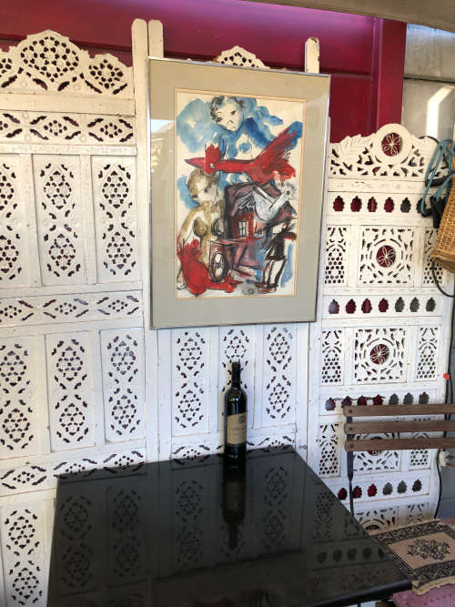 INVESTMENT ART !!! FRANS CLAERHOUT (SA 1919 - 2006) - LARGE FRAMED ORIGINAL MIXED MEDIA
