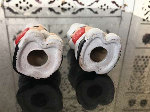 Unique Vintage Raised Relief Porcelain  Salt and Pepper Chef`s