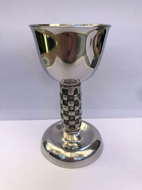 WHAT A STUNNER !!! CARROL BOYES FUNCTIONAL ART - CHECK KIDDUSH CUP / GOBLET DATED 2006